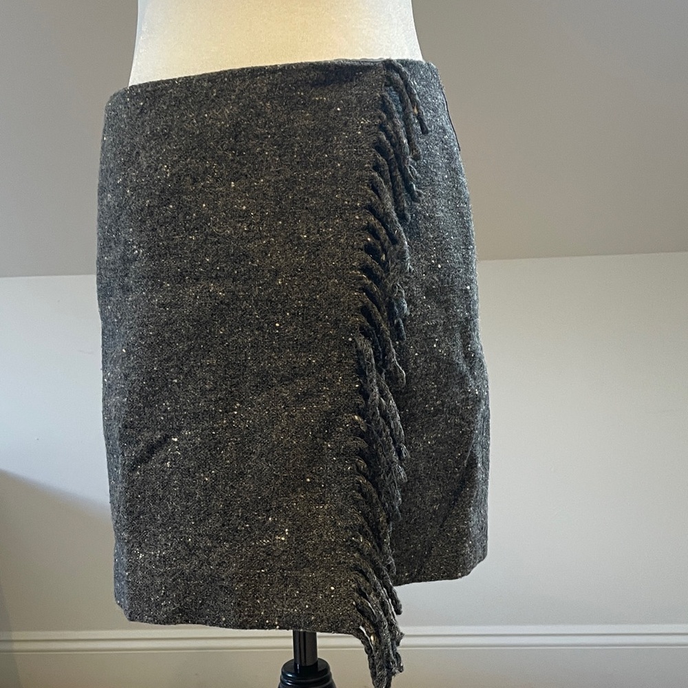 Wool faux wrap skirt